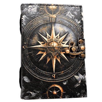 Leather Notebook Retro Diary Compass Rose 200 pages - AH12