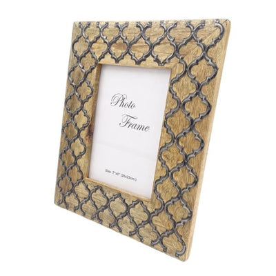 Wooden Photo Frame - A-1155- Moroccan Clover - photo size 13 x 18cm