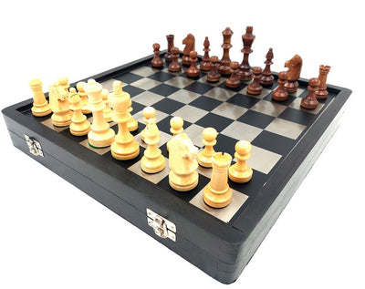 Wood and Metal Chess Set 33x33cm - G334B