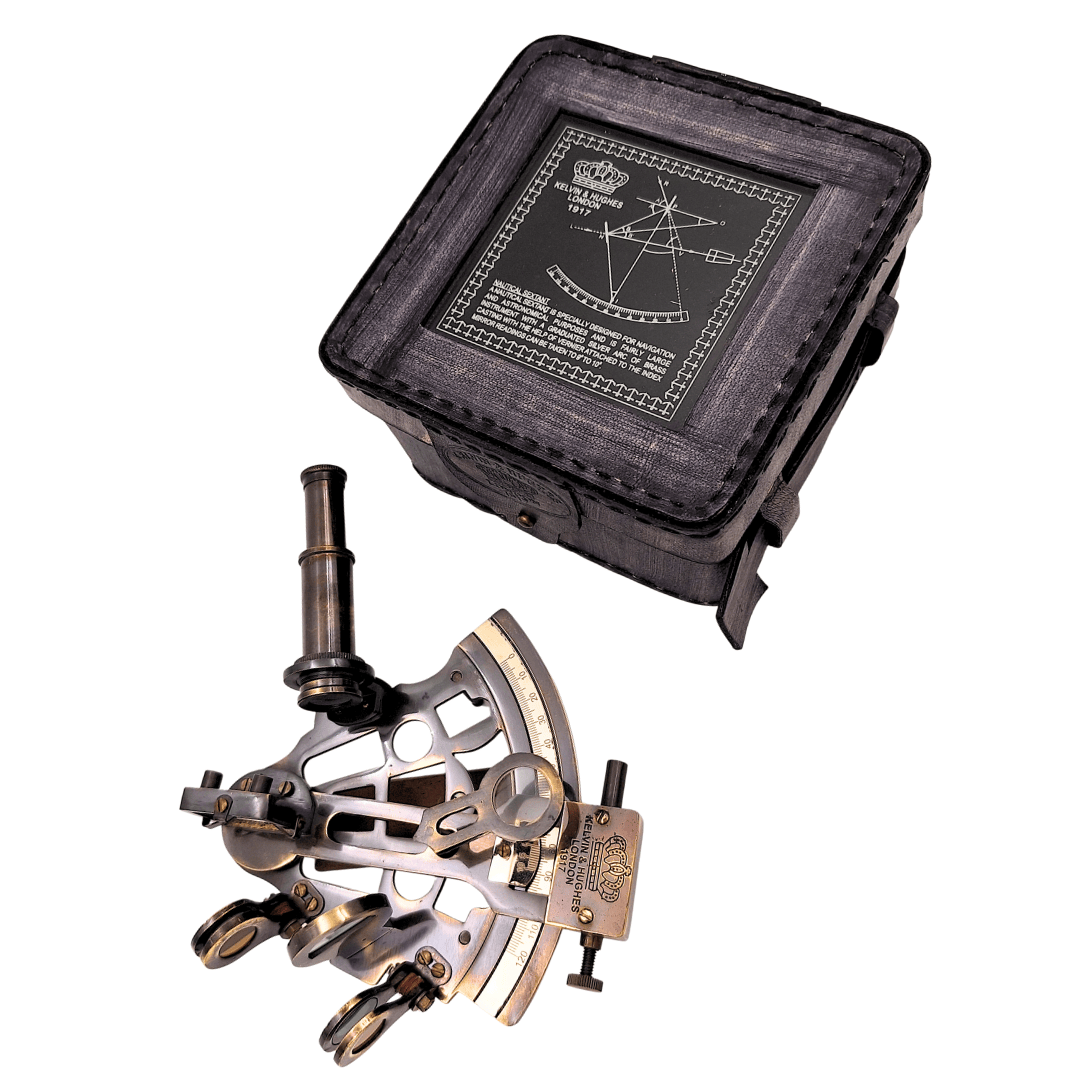 Brass Sextant in a Leather Box – ST003