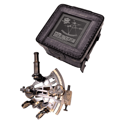 Brass Sextant in a Leather Box – ST003