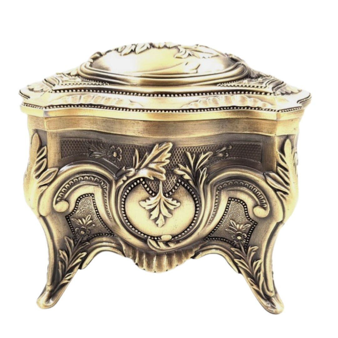 Gold Retro Metal Jewelry Box - 2139M