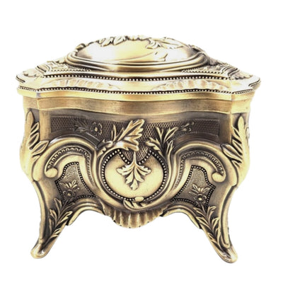 Gold Retro Metal Jewelry Box - 2139M