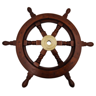 Wooden Steering Wheel – 45 cm - Retro Nautical Decoration - NC1402A