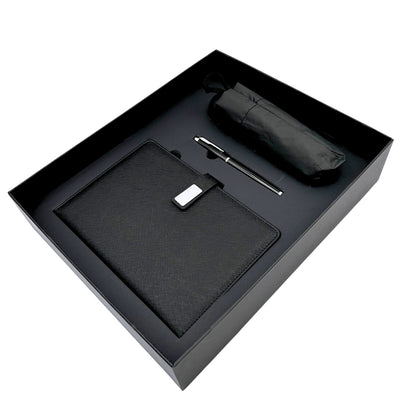 Elegant Gift Set - Leather Notebook with Umbrella and Pen in a Gift Box - EE12