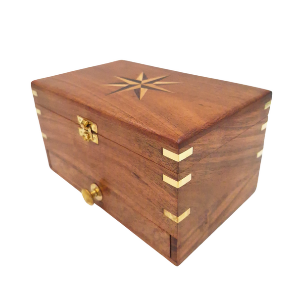 Large Wooden Jewelry Box – Organizer with Mirror - DNU-022