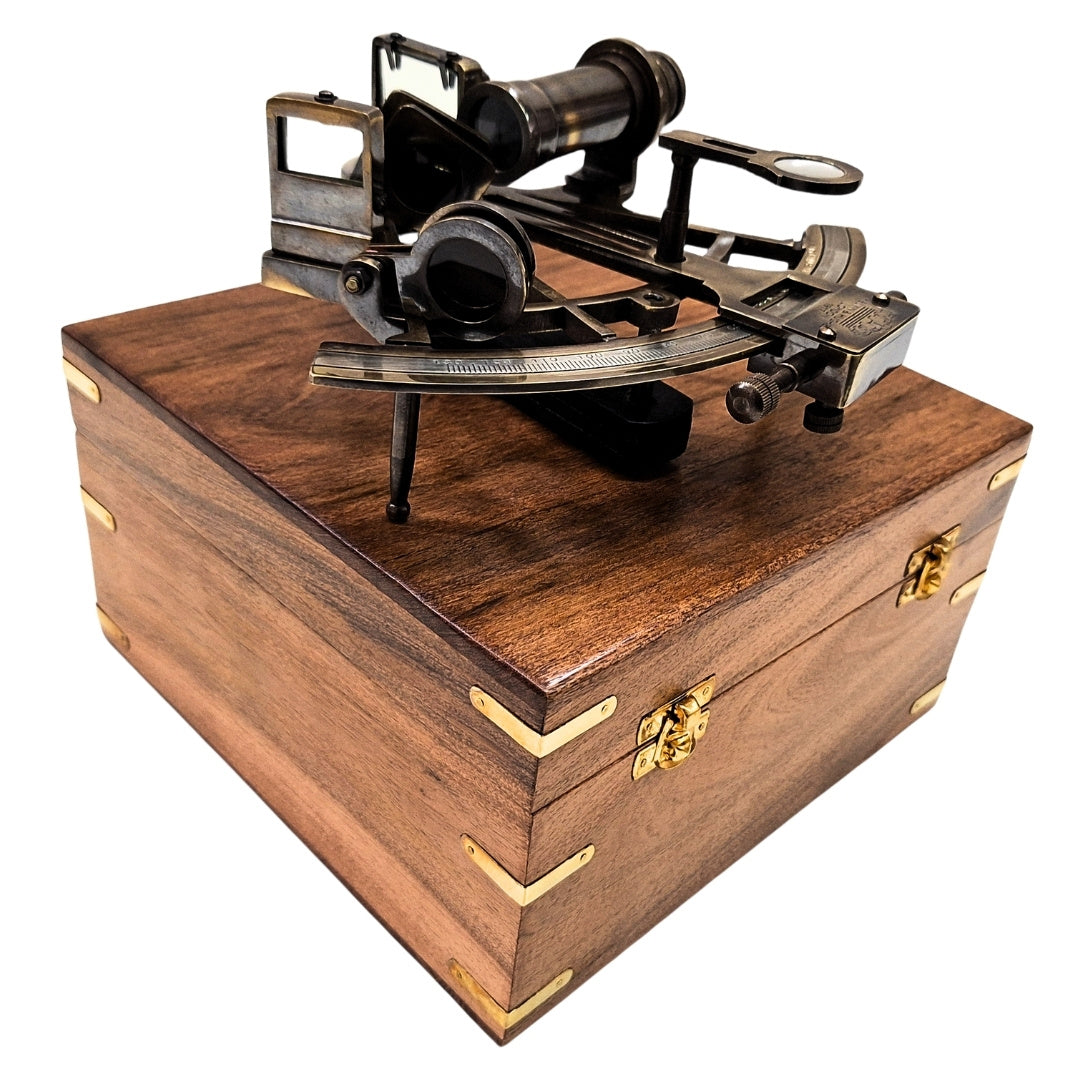 Brass Sextant in a Wooden Box – Replica - NC1517