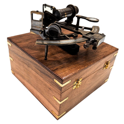 Brass Sextant in a Wooden Box – Replica - NC1517