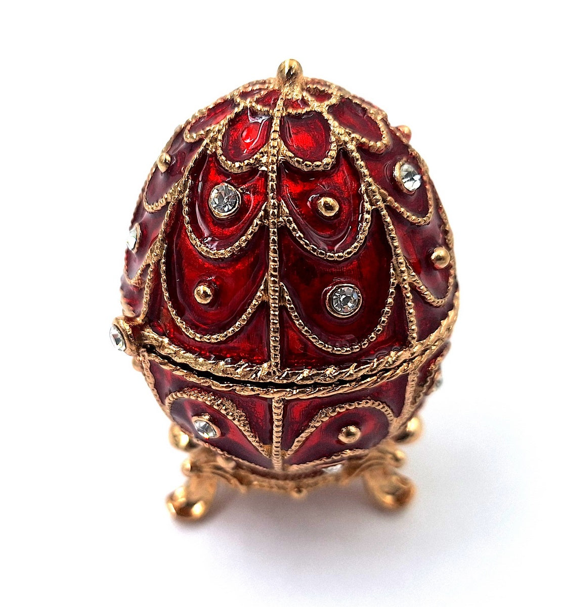 Exclusive Metal Casket with Crystals - Fabergé Egg - B0748-17 RD