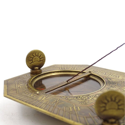 Sundial with Compass in a Wooden Box – Retro Gift for a Traveler – SUN-0106