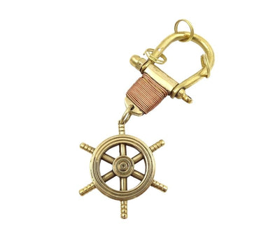 Ship's Wheel Keychain BN-2156 in a Wooden Box