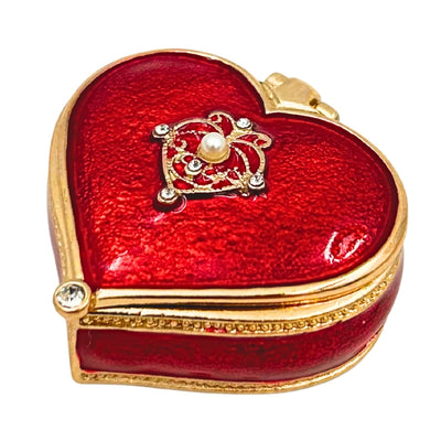 Exclusive Jewelry Trinket Box - Heart with Crystals - B0767-06RD