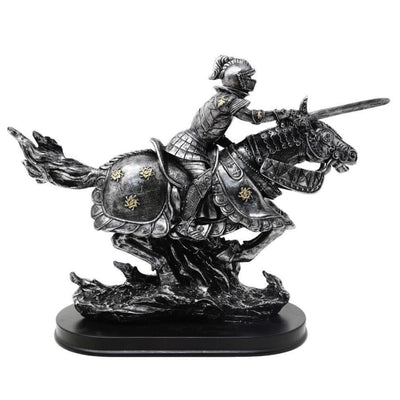 Knight on Horseback Figurine 31cm – hand-painted polyresin – MC-23152