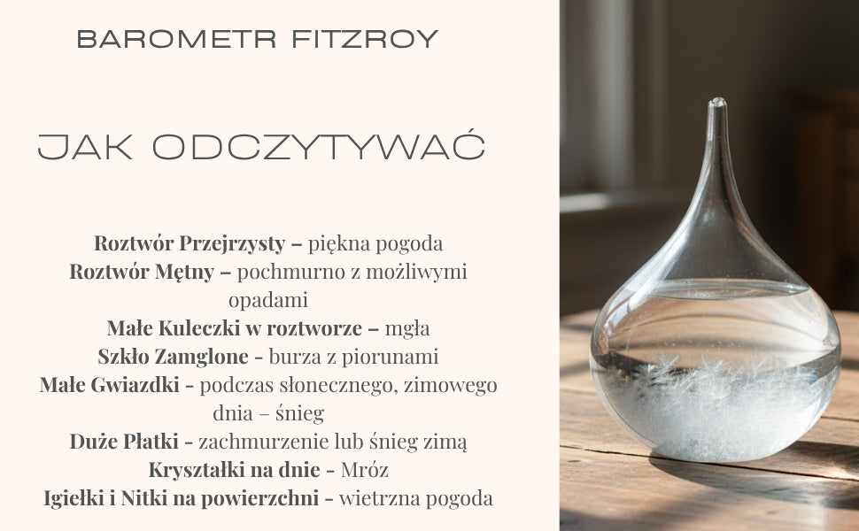 FitzRoy Storm Barometer - Teardrop Storm Glass - BAG1