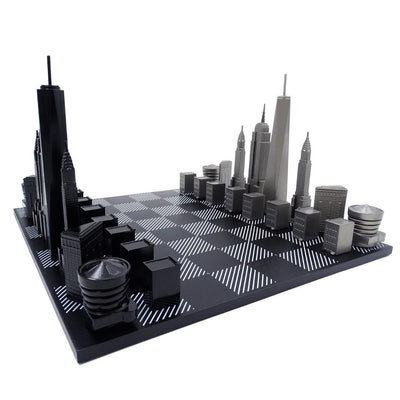Designer Skyline New York Chess Set in Stainless Steel – NY