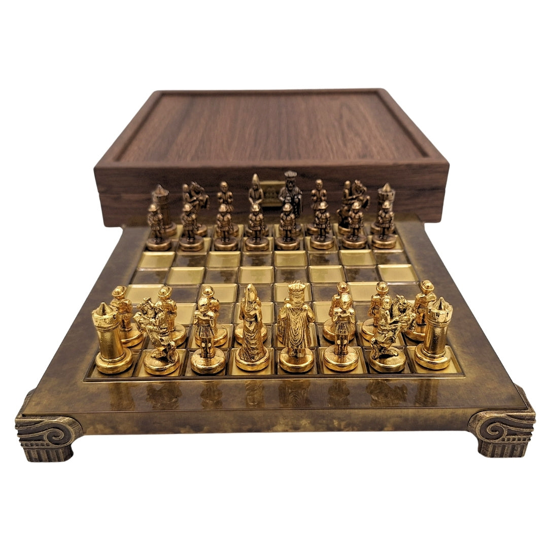 Exclusive Byzantine Metal Chess Set 20x20 cm - S1CBRO