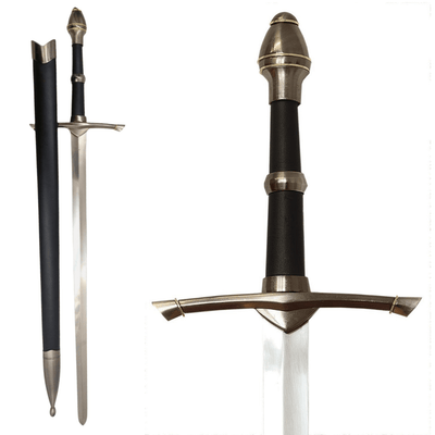 105 cm Steel Knight’s Sword in Scabbard – Elegant Stainless Steel Replica with Engraving Option