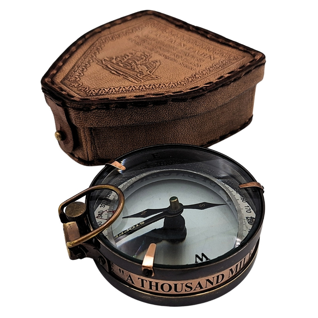 Magnetic Compass - Map Reader in Leather Case – Retro Gadget - NC2929
