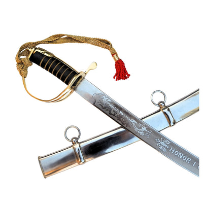 Replica of the 1917 “Radziwiłłówka” Cavalry Sabre with the Inscription “Honor and Homeland” – Personalized Engraving, Elegant Gift, Unhardened Steel, 91 cm Long