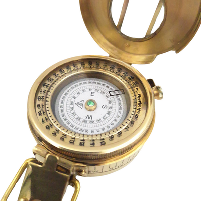 Brass Compass for Engineer, Surveyor, Soldier in a Wooden Box - CA32/2.5