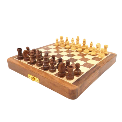 Magnetic Wooden Chess Set 17x17cm - Folding - DNU-025