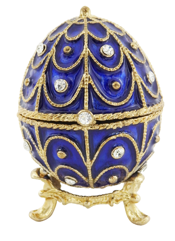 Exclusive Metal Casket with Crystals - Fabergé Egg - B0748-17 BL