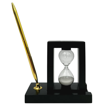 Decorative Desk Set with 3-Minute Hourglass and Pen Holder – 121W