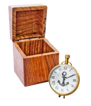 Nautical Clock in a Wooden Box NI406A/1