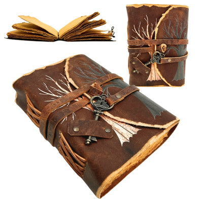 Vintage Leather Notebook 200 Pages with Key – Tree of Life – H006