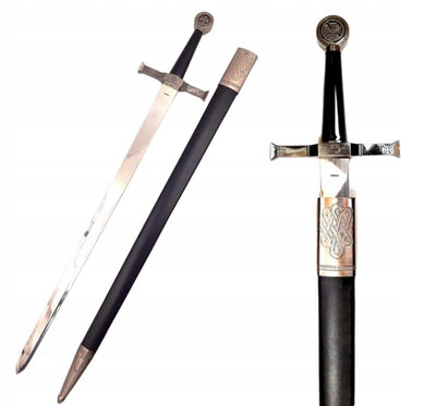 Steel Knight's Sword 84 cm in Scabbard - Replica - SW-114