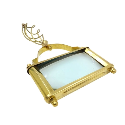 Large Rectangular Brass Magnifying Glass 3.5x Magnification - 70718