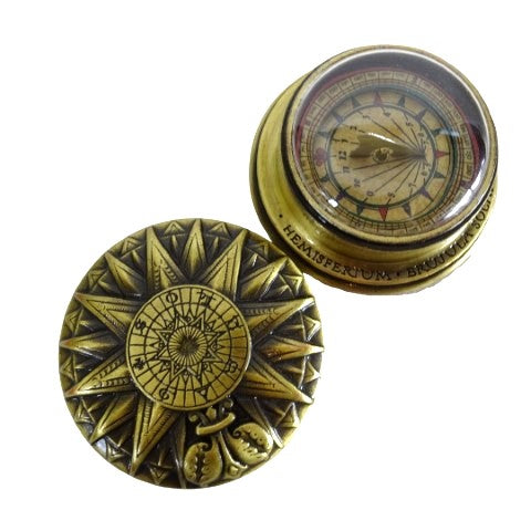 Brass solar compass - Renaissance replica - H40