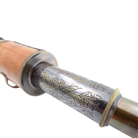 Retro Brass Leather Spyglass with Strap - Replica - NC1596