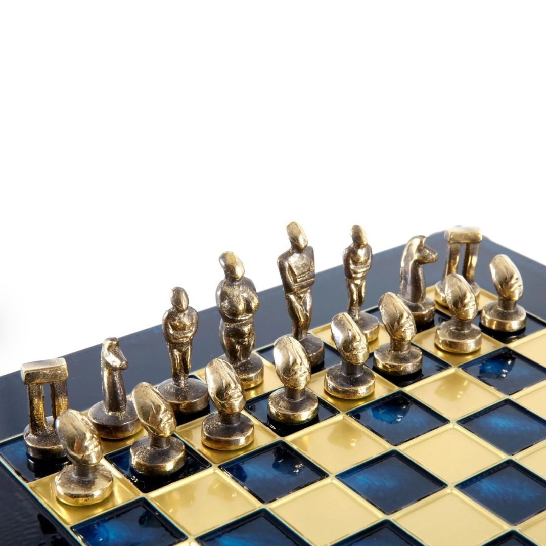 Luxury Cycladic Metal Chess Set 28x28cm - S22B