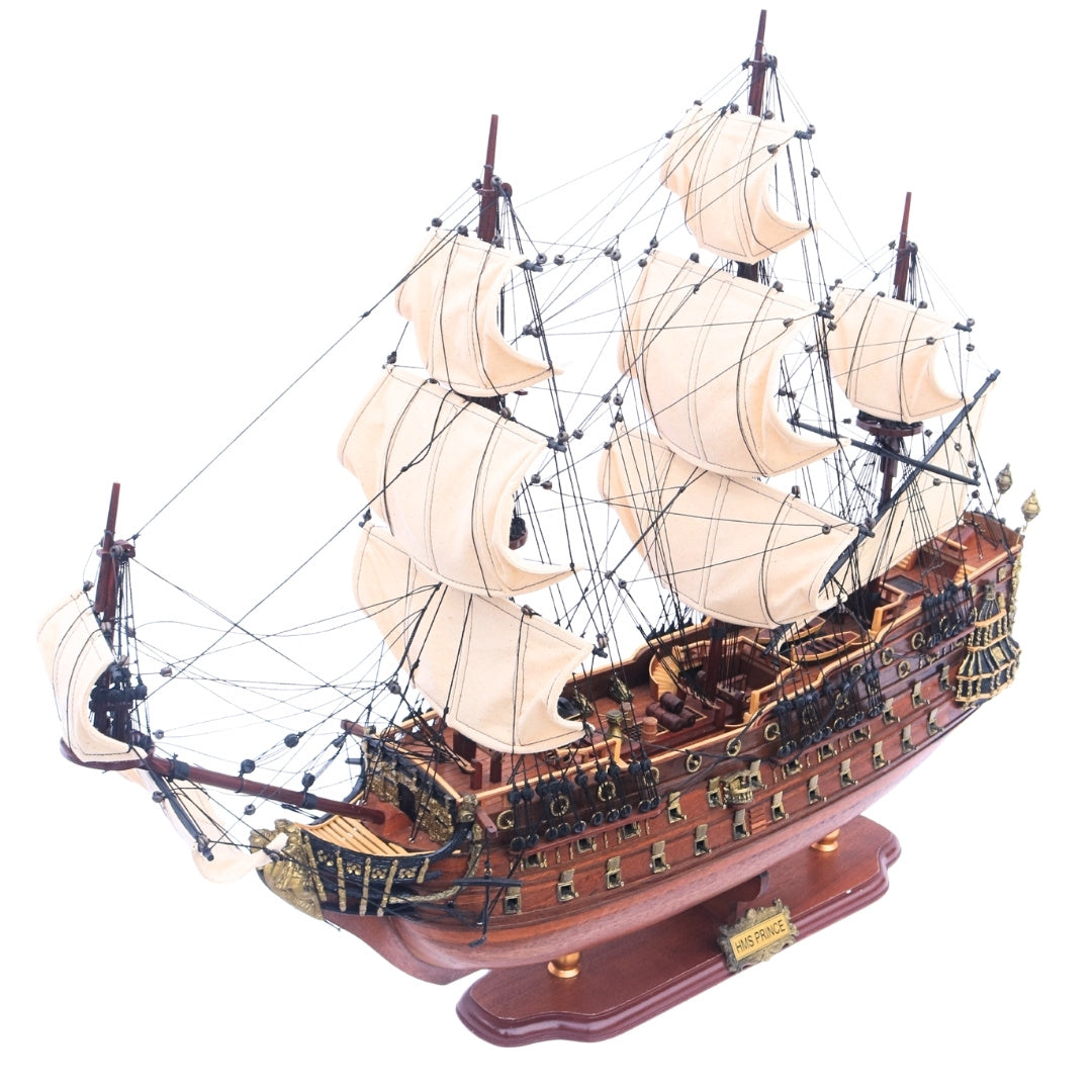 Exclusive Large 94cm HMS Prince warship sailing model with the option of personalization by engraving