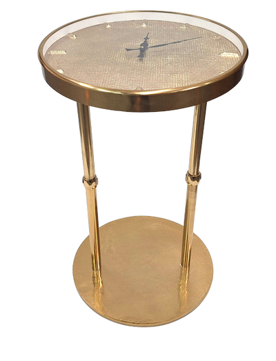 Gold Glamour Metal Table with Clock – Beautiful Decoration – 1056A