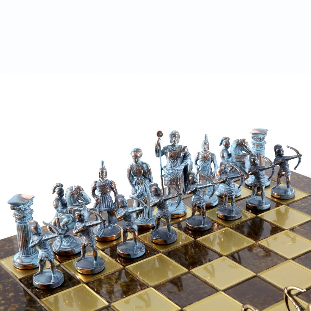 Large Brass Chess Set Archers 44x44cm - Luxury Gift - S10BBRO