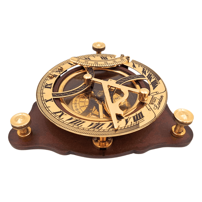 Sundial with Compass on a Wooden Base C064