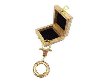 Life Buoy Keychain BN-2158 in a Wooden Box