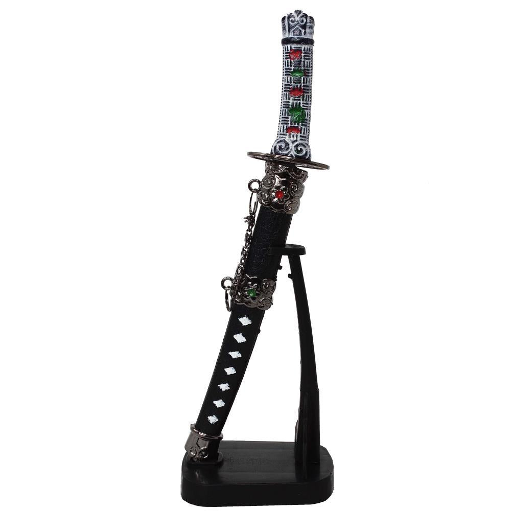 Personalized Samurai Sword-Shaped Letter Opener with Engraving, on a Stand, 21 cm High