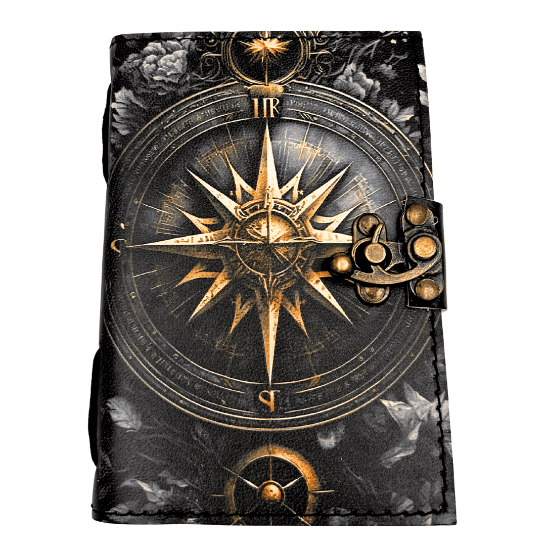 Leather Notebook Retro Diary Compass Rose 200 pages - AH12