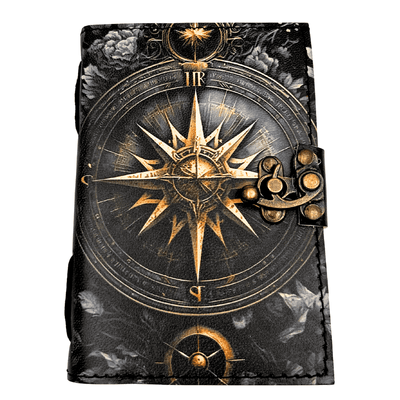 Leather Notebook Retro Diary Compass Rose 200 pages - AH12