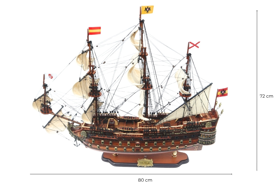 San Felipe sailing ship model 80cm, with the option of personalization by engraving