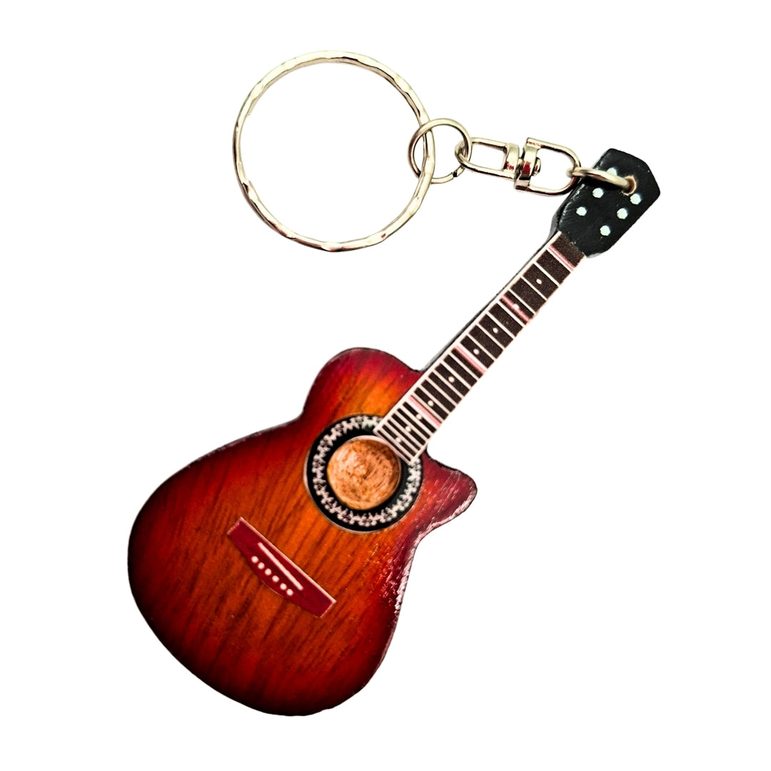 Wooden Acoustic Guitar Keychain - Gift for a Musician – SGK-0413