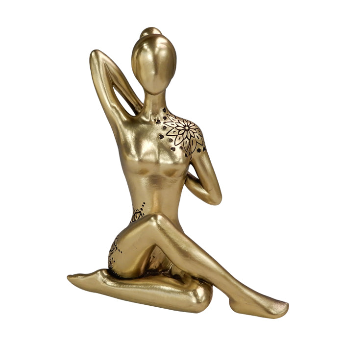 Yoga - gold decorative figurine – gift for a yoga enthusiast - 42721Y2