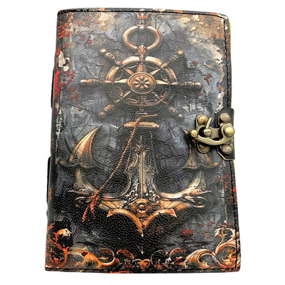 Retro Nautical Leather Notebook 200 Pages - H110