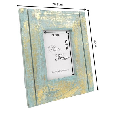 Wooden Photo Frame Gold-Mint - 30898 - photo size 15x10cm