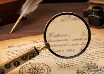Retro Brass Magnifying Glass for Reading with Bone Handle - NI810