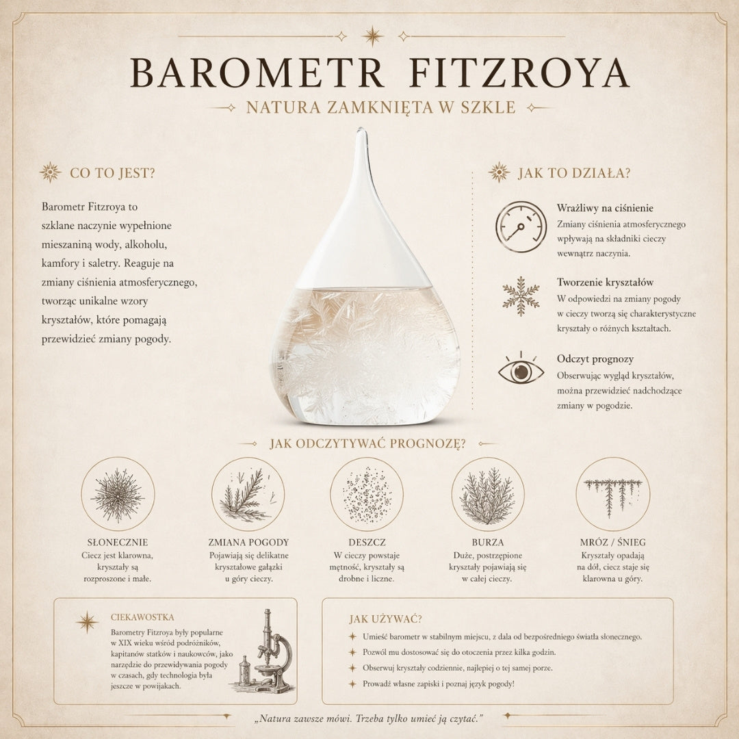 FitzRoy Storm Barometer in a Wooden Frame - Teardrop Storm Glass – BAW1