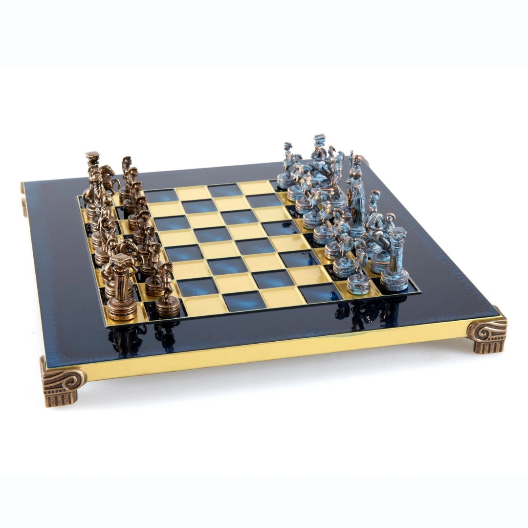 Luxury Brass Chess Set 28 x 28 cm – Exclusive Gift - S3BBLU